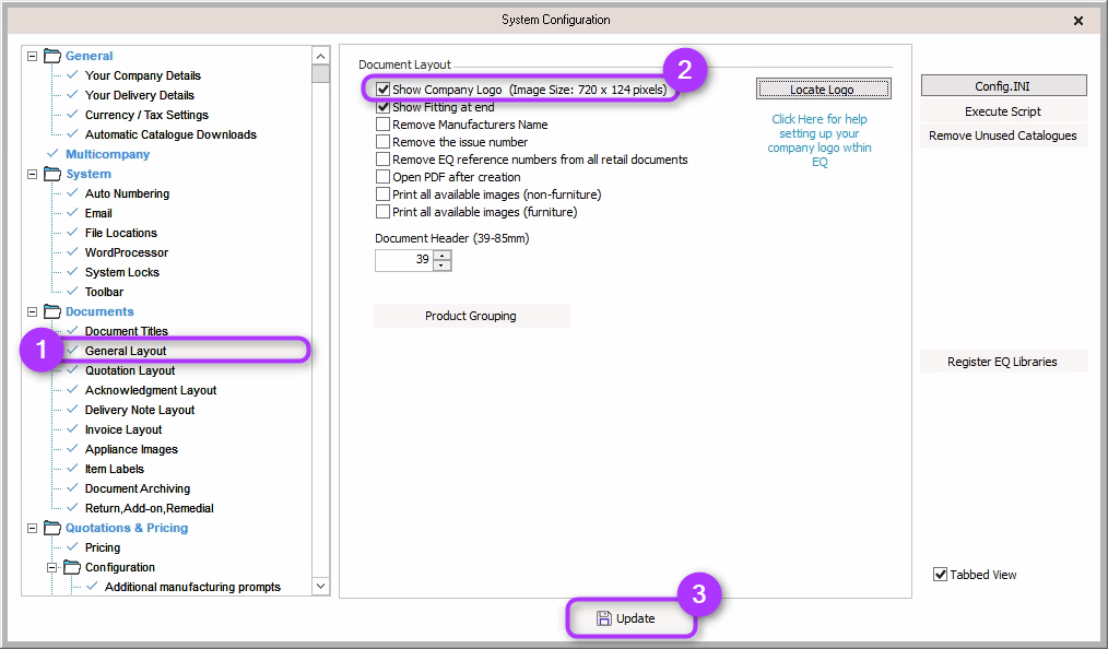 General Layout Screenshot