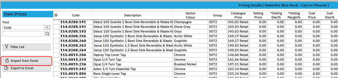 Import Standard Format